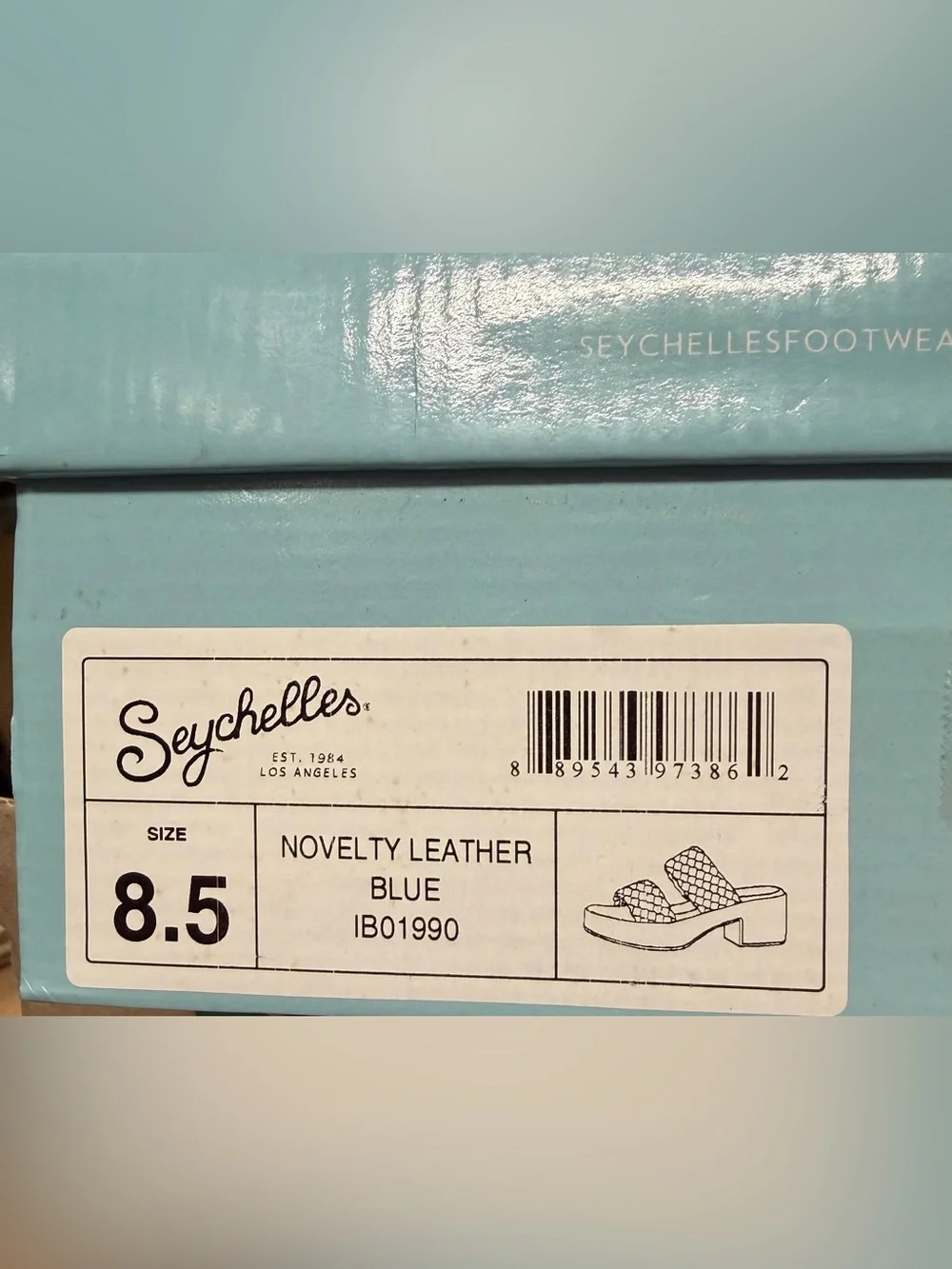 Seychelles Women's Platform Braided Preppy Blue Leather Sandals, Size 8.5 M, NWT